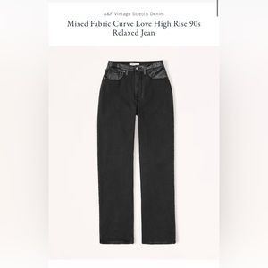abercrombie and fitch mixed fabric jeans